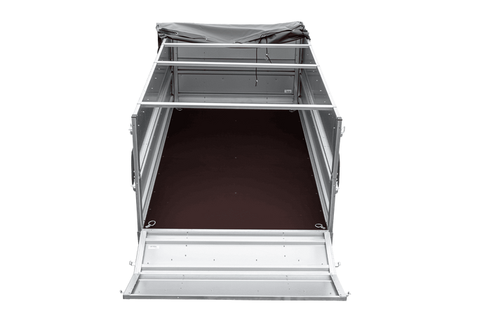 Lichte aanhanger 264x125 UNITRAILER FORCE 264 KIPP met BIS-zijwanden, H-0 frame en grijze afdekking