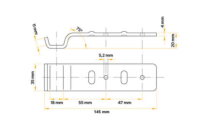 WINTERHOFF BVG 20-A zijkoppelingshouder voor aanhangwagen zijkoppeling