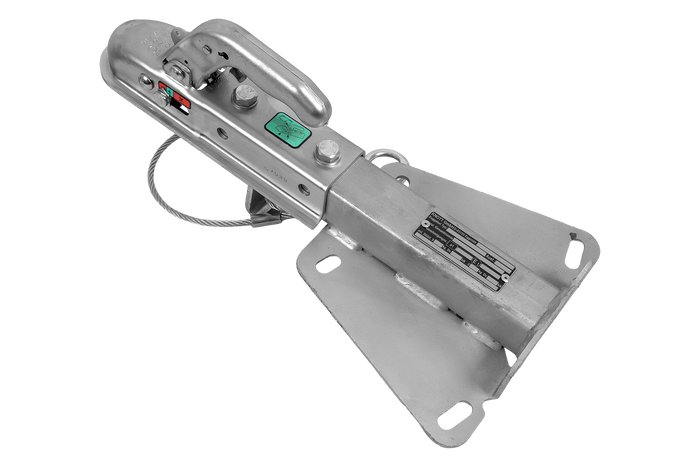 KNOTT KQ14-A+KZE7.5 kogelkoppeling voor een aanhanger van 1400 kg met een V-vormige dissel.