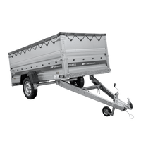 Lichte aanhanger 264x125 UNITRAILER FORCE 264 KIPP met BIS-zijwanden, H-0 frame en grijze afdekking