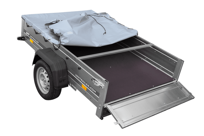 Autoaanhangwagen op veren 200x125 UNITRAILER GARDEN 201/R KIPP met H-0 frame en grijze kap