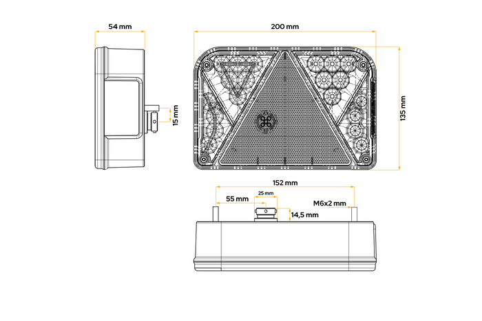 DOBPLAST DPT35 LED achterlicht 6 functies links