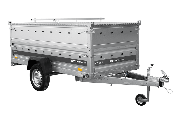 Enkelassige aanhanger 264x125 UNITRAILER FORCE 264 KIPP met BIS-zijwanden en aluminium afdekking