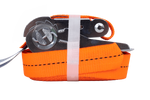 Set van vier HERMON 5m/25mm/1t hijsbanden met spanner, banden uit één stuk voor het vastbinden.