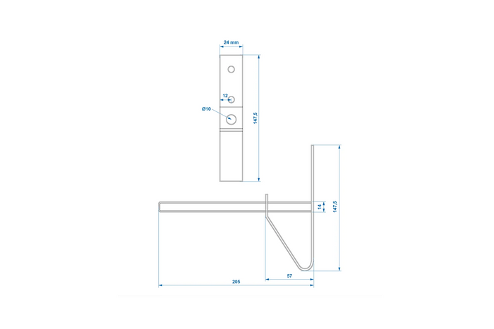Set van twee ProPlus 390050 wielhangers/bandenrekken voor wandmontage.