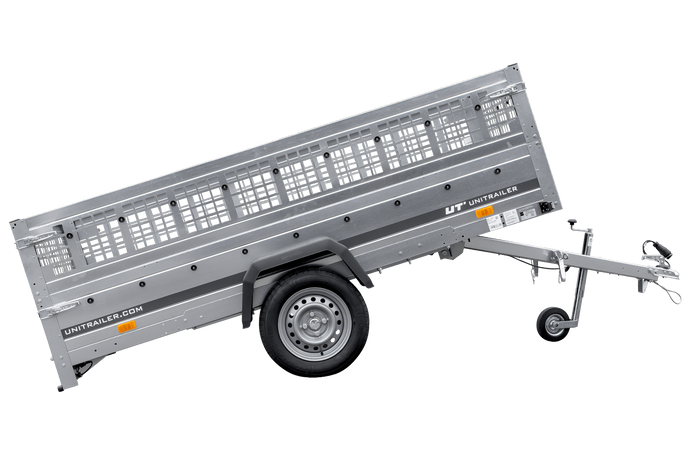 Enkelassige aanhanger 264x125 UNITRAILER GARDEN 264 KIPP met gaaswanden
