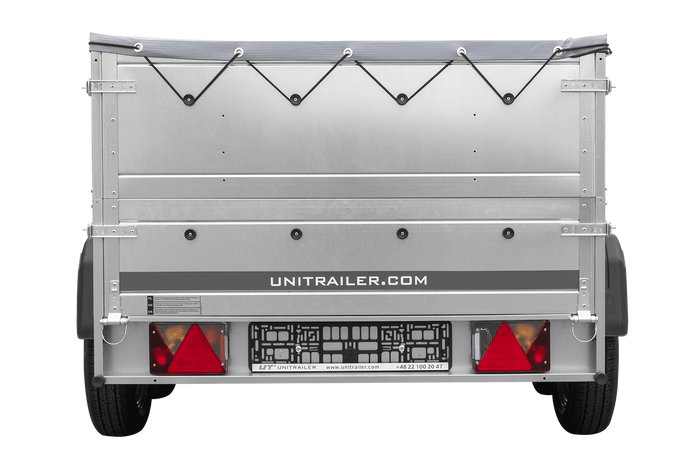 Twee-assige aanhanger 264x125 UNITRAILER GARDEN 264/2 KIPP met BIS zijwanden, H-0 frame en grijze kap