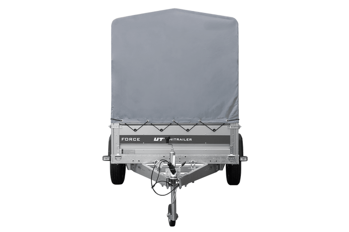 Lichte aanhanger 230x125 UNITRAILER FORCE 230 KIPP met H-1100 frame en grijze afdekking