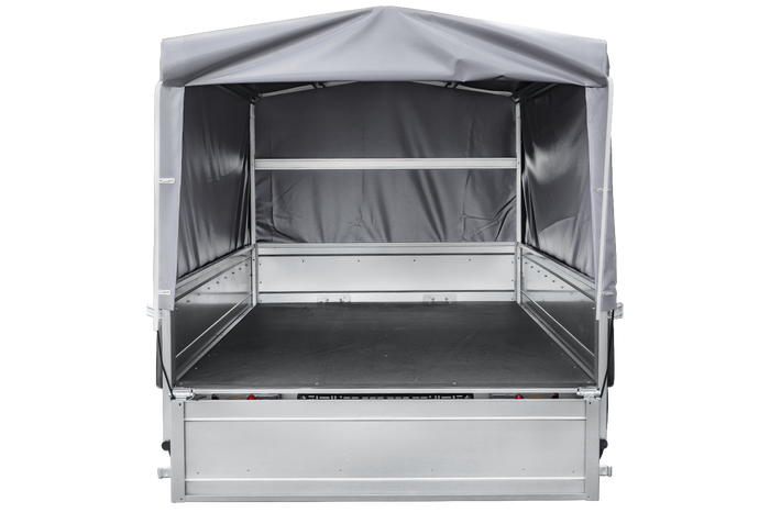 Autoaanhanger 264x125 UNITRAILER GARDEN 264 KIPP met H-800 frame en grijze kap