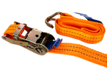 Set van vier UNITRAILER 2m/35mm/2t oranje transportbanden met spaninrichting