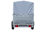 Autoaanhanger 230x125 UNITRAILER GARDEN 230 KIPP met BIS-zijwanden, H-800 frame en grijze afdekking
