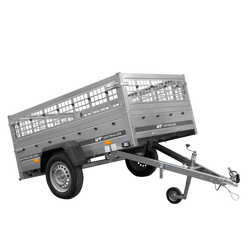 Enkelassige aanhanger 200x125 UNITRAILER GARDEN 201 KIPP met zijwanden van gaas
