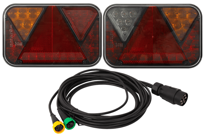 FRISTOM LED achterlichten + MANTES 5m 7-polige kabelboom