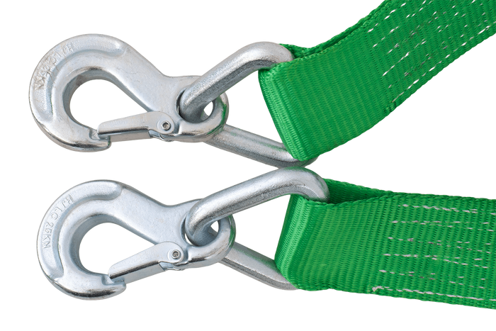 Sleepkabel met haken HILLS sleepband 5m/60mm/6t groen