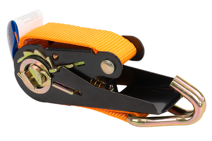 Set van vier KAMAR 3m/25mm/0.8t oranje transportbanden met spaninrichting