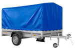Autoaanhanger op veren 264x150 UNITRAILER GARDEN 265/R KIPP met H-1100 frame en blauwe hoes