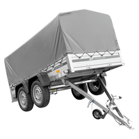 Tweeassige aanhanger met aluminium zijwanden 264x125 Unitrailer Garden 264/2 KIPP ALU met H-800 frame en grijze afdekking