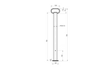 UNITRAILER MS 0019-700 vaste steun voor 150 kg vlakke aanhanger 48 mm 700 mm