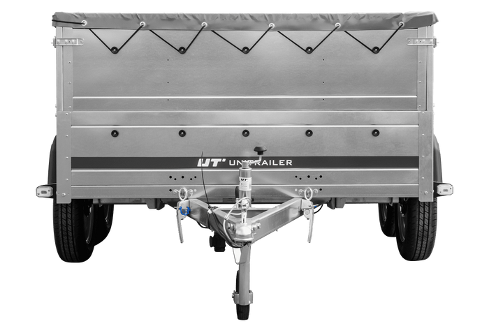 Tweeassige aanhanger 264x150 UNITRAILER GARDEN 265/2 KIPP met BIS-zijwanden, H-0 frame en grijze afdekking