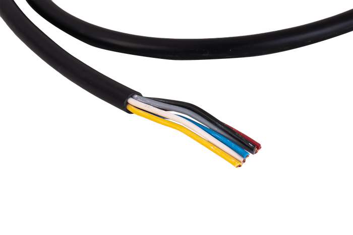 Bajonetstekker 6-polig links FRISTOM voor aanhanger, geel met 1 m kabel