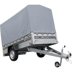 Lichte aanhanger 230x125 UNITRAILER FORCE 230 KIPP met H-1100 frame en grijze afdekking
