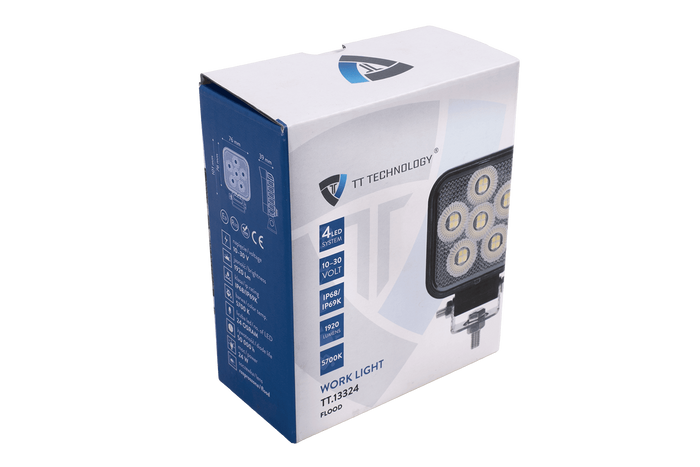 LED-werklampreflector TT TECHNOLOGY ZWART TT.13324 24xLED 1920lm vierkant