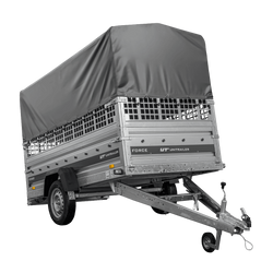 Autotrailer 264x125 UNITRAILER FORCE 264 KIPP met gaaswanden, H-800 frame en grijze afdekking