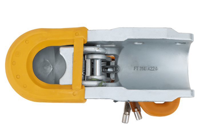 STEELPRESS BC-3500E-00-02+SD kogelkoppeling voor een 3500kg aanhangwagen met een 60,5mm gietijzeren buisdissel
