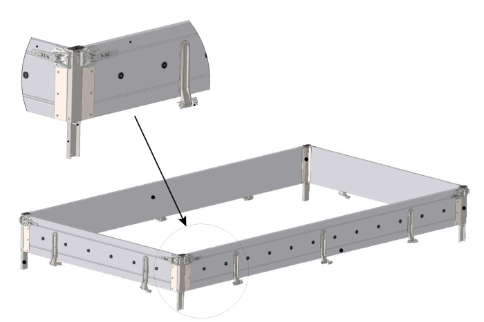 OUTLET BIS aluminium H-300 zijwanden voor TEMARED TRANSPORTER 3217/2 en HOCHLADER 320/2 trailers 