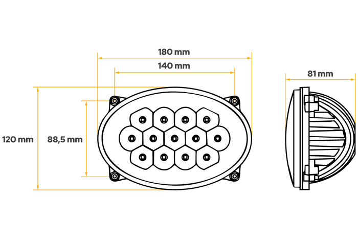TT Technology LED werklamp reflector TT.13508 13xLED 5200lm voor John Deere