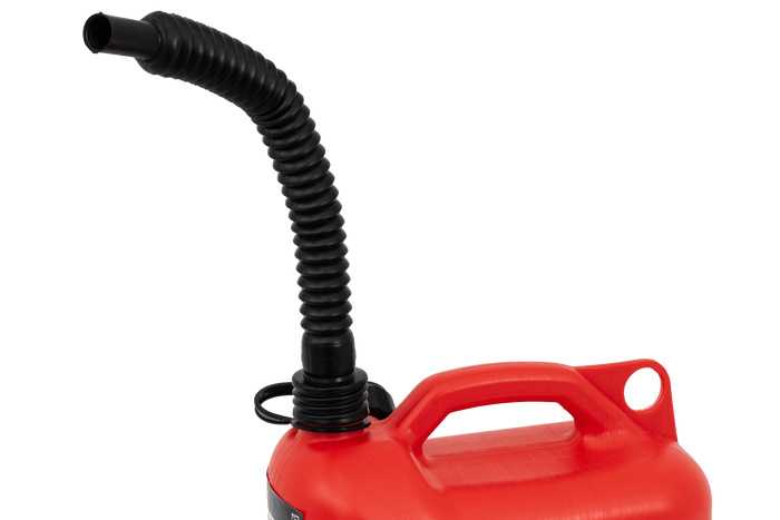 5L HERMON kunststof jerrycan met trechter, rood