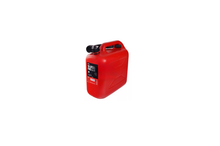 10L HERMON kunststof jerrycan met trechter, rood