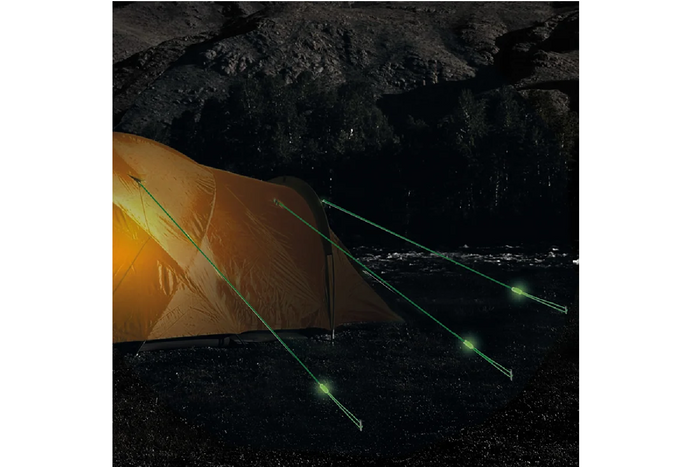 Set van vier ProPlus scheerlijnen 361802 fluorescerende lijnen voor een tent van 4 meter