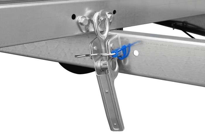 Tuinaanhanger 200 Kipp met neuswiel en blauwe platte hoes