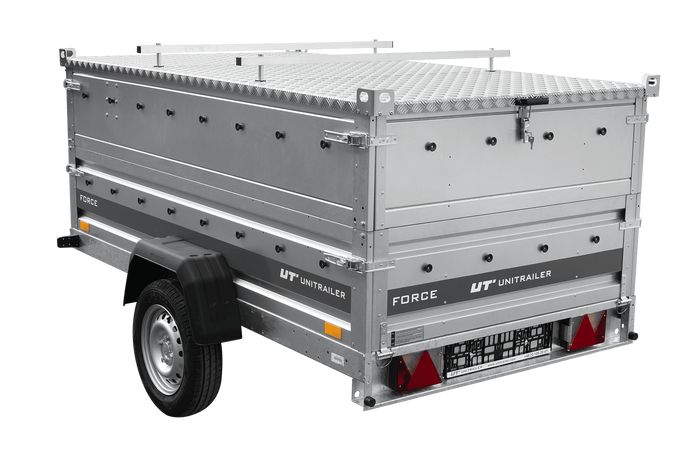 Autotransporter 230x125 UNITRAILER FORCE 230 KIPP met BIS-zijwanden en aluminium afdekking