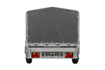 Enkelassige aanhanger met aluminium zijwanden 230x125 Unitrailer Garden 230 KIPP ALU met H-800 frame en grijze afdekking