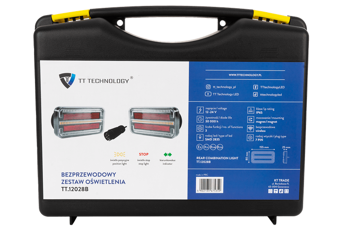 Achterlampen met magneet, TT Technology, draadloos, 3 functies