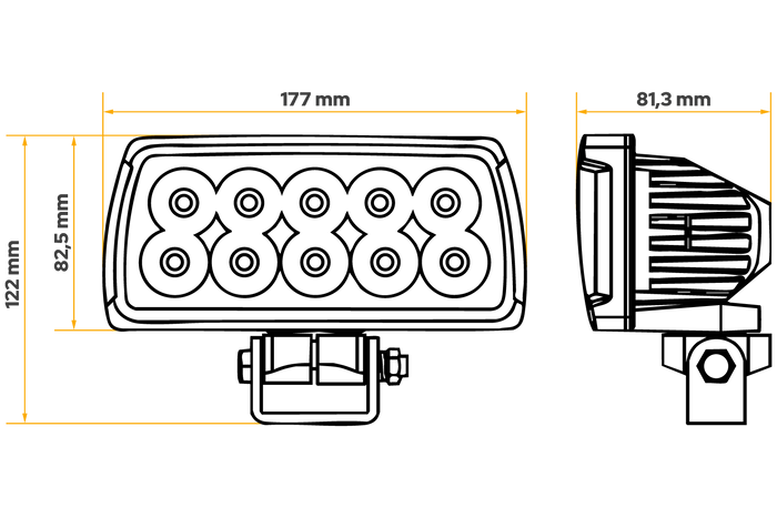 TT Technology LED werklamp reflector TT.13516 10xLED 4000lm voor Massey Ferguson