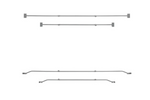 Platte dekzeilbeugel voor ProPlus-aanhanger 340918V01, verstelbaar van 152 tot 220 cm.