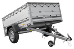 Autoaanhanger met aluminium zijwanden 200x125 Unitrailer Garden 201 KIPP ALU met BIS-zijwanden, H-0 frame en grijze afdekking