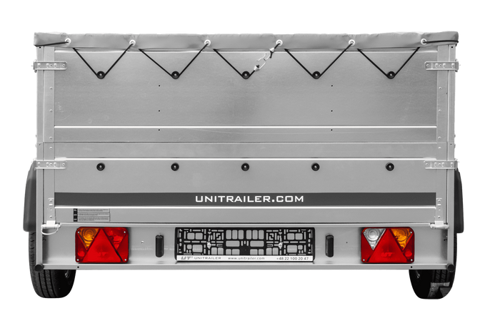 Tweeassige aanhanger 264x150 UNITRAILER GARDEN 265/2 KIPP met BIS-zijwanden, H-0 frame en grijze afdekking