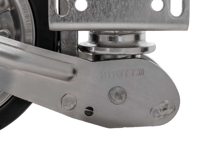 KNOTT ATK60 versterkt neuswiel met handgreep 350 kg 60 mm 785-1020 mm
