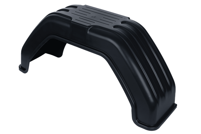 Set van twee spatborden voor een aanhanger van 13-14 inch, met vlakke wielkasten van 710/200 mm.