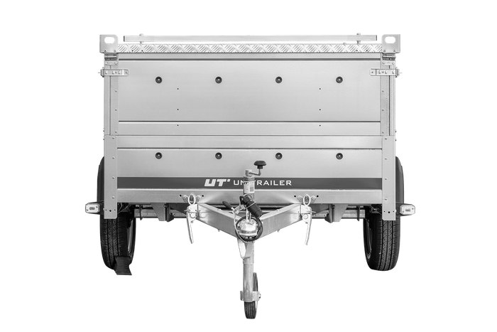 Enkelassige aanhanger 230x125 UNITRAILER GARDEN 230 KIPP met BIS-zijwanden en aluminium afdekking