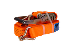 Set van vier UNITRAILER 15m/50mm/5t oranje transportbanden met spaninrichting