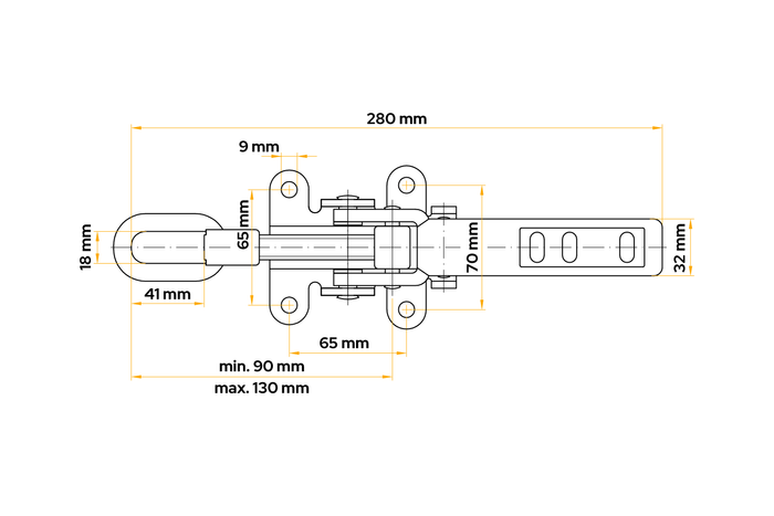 WINTERHOFF EXZV 10-1 aanhangwagenzijkoppeling voor excentrische aanhangwagenzijvergrendeling