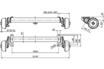 AL-KO COMPACT geremde as voor 1350kg aanhanger/takelwagen 1900mm 2350mm 5x112