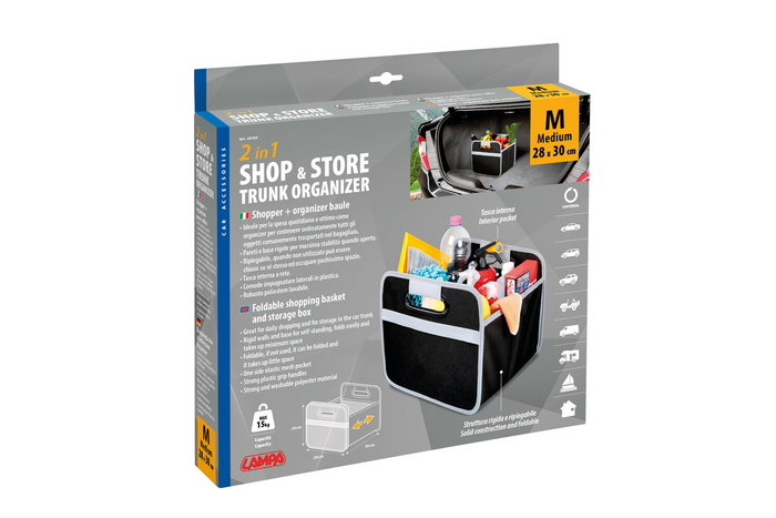 LAMPA Shop&amp;Store M auto-organizer opvouwbare kofferbakmand 32x27cm