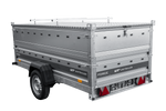 Enkelassige aanhanger op veren 264x125 UNITRAILER FORCE 264/R KIPP met BIS-zijwanden en aluminium afdekking