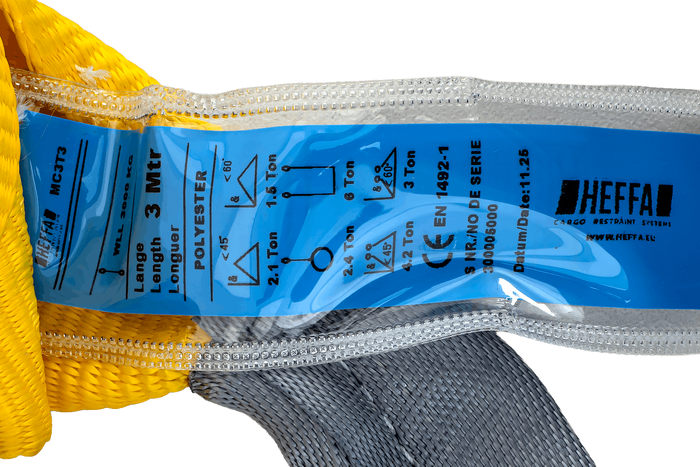 HEFFA kraanstroppen 3m/90mm/3t met lussen